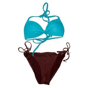 HULA HONEY Contrasting Two-Piece Bikini Set Sz Medium